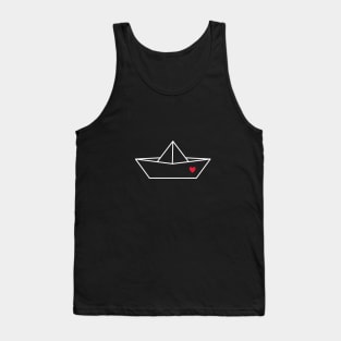 Boat Paper Ship Heart Port Love Gift Tank Top